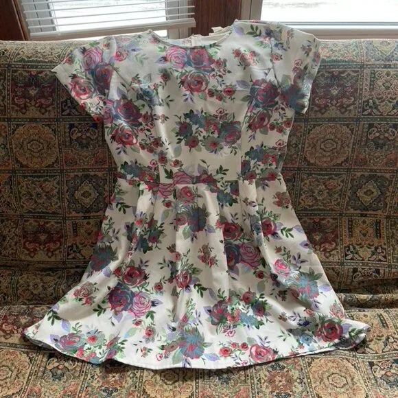 navy blue dress for baby girl Floral Cami Dress FOREVER 21 L (12-14) main image 1
